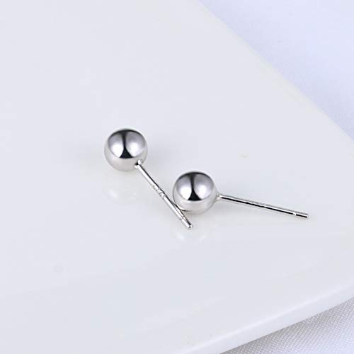 Pendientes, Plateados, clásicos, esféricos, de Varios tamaños, Pendientes sólidos, Regalo de joyería, joyería para Mujeres, Regalos (B)