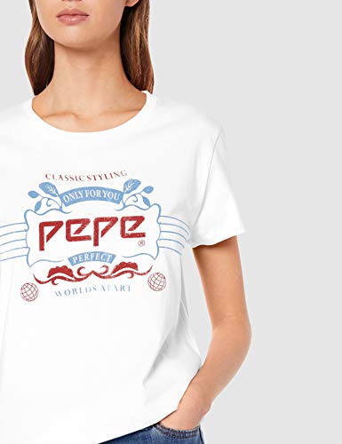 Pepe Jeans 45th 03l Camiseta, Marfil (Off White 803), Small para Mujer