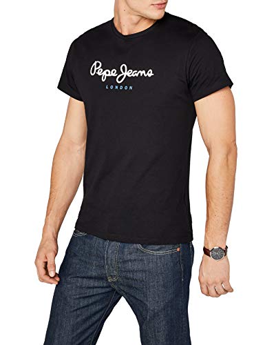 Pepe Jeans Eggo PM500465 Camiseta, Negro (Black 999), Medium para Hombre