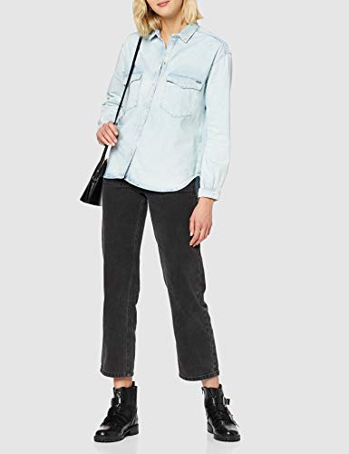 Pepe Jeans Mae Blusa, (8oz Marine Blue Denim 000), Large para Mujer