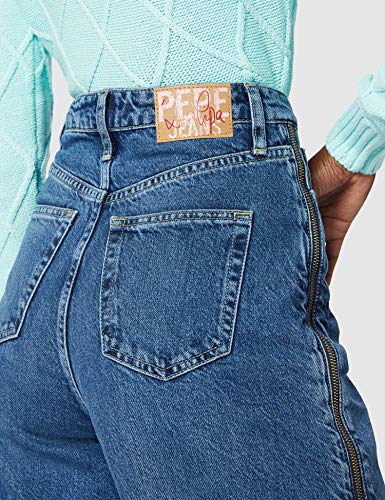 Pepe Jeans Mara Zip Vaqueros Straight, Azul (Denim 000), W35/L28 (Talla del Fabricante: X-Small) para Mujer