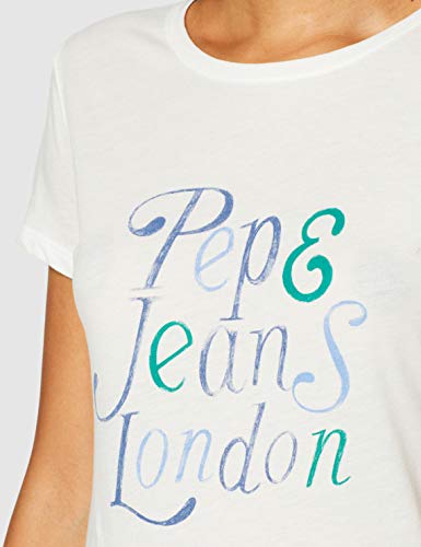 Pepe Jeans Mariah Camiseta, Marfil (Mousse 808), Small para Mujer