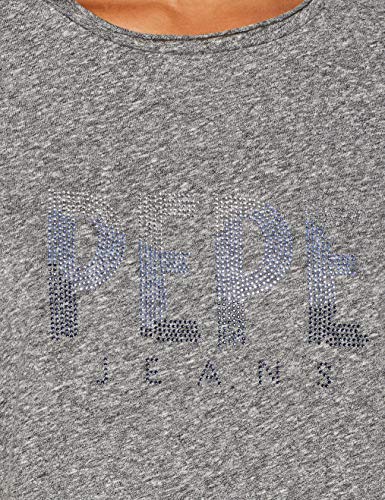 Pepe Jeans Mirilla Camiseta, Gris (Light Grey Marl 913), Small para Mujer