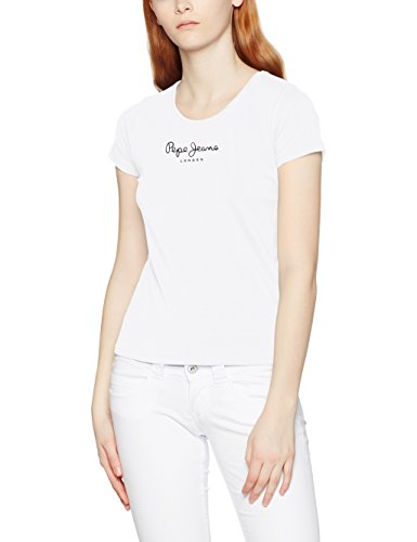 Pepe Jeans New Virginia, Camiseta Para Mujer, Blanco (White), X-Large
