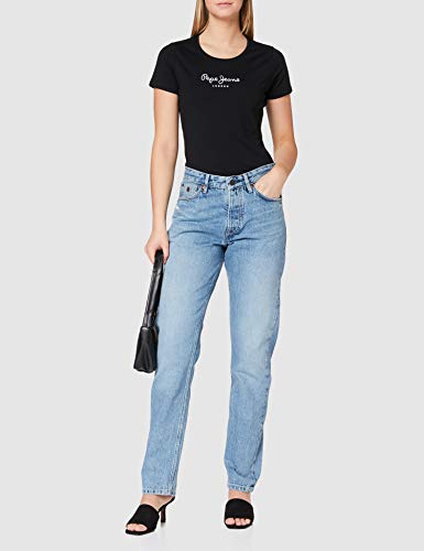 Pepe Jeans New Virginia PL502711 Camiseta, Negro (Black 999), Small para Mujer