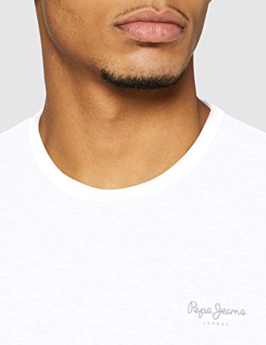 Pepe Jeans Original Basic S/S PM503835 Camiseta, Blanco (White 800), Large para Hombre