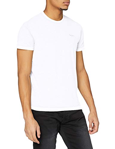 Pepe Jeans Original Basic S/S PM503835 Camiseta, Blanco (White 800), Medium para Hombre