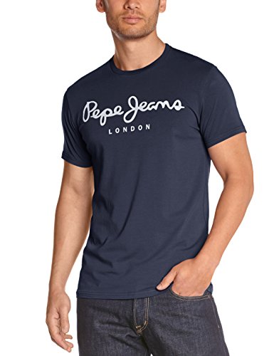 Pepe Jeans Original Stretch Camiseta, Azul (Navy 595), 2X-Large para Hombre