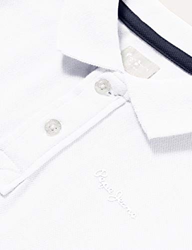 Pepe Jeans Thor JR Polo, Blanco (Optic White 802), 9-10 años (Talla del Fabricante: 9/10 años) para Niños