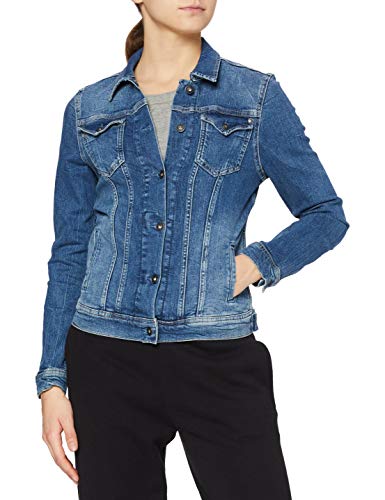 Pepe Jeans Thrift PL400755CF7 Chaqueta Vaquera, Azul (Denim CF7), Large para Mujer