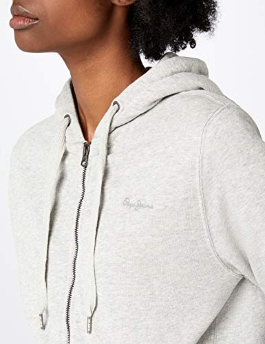 Pepe Jeans Zip Thru Ladies, Sudadera con Capucha para Mujer, Gris (Grey Marl), XXL