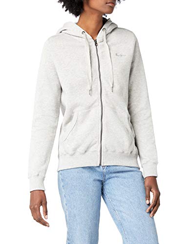 Pepe Jeans Zip Thru Ladies, Sudadera con Capucha para Mujer, Gris (Grey Marl), XXL