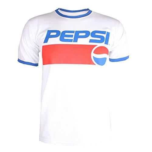 Pepsi 1991 Camiseta, Blanco (Blanco/Royal Wry), XXL para Hombre