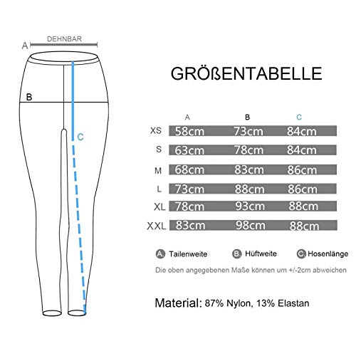 Persit Mallas de Deporte de Mujer, Leggins Deportivos Mujer Push Up Mallas Yoga Running Pantalon Deporte Negro - XS