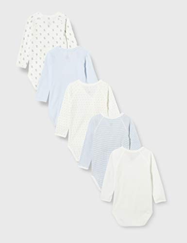 Petit Bateau 5649699 Conjunto de ropa interior para bebés y niños pequeños, Azul Blanco/Azul Blanco/Azul Blanco/Gris Blanco, 3 meses