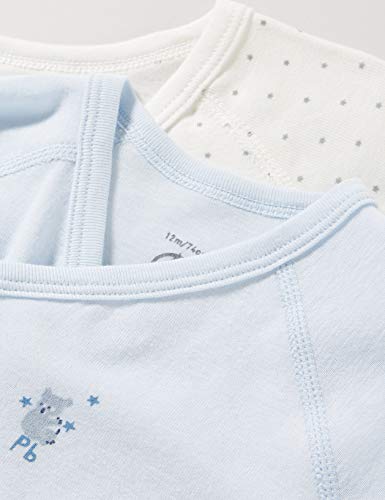 Petit Bateau 5649699 Conjunto de ropa interior para bebés y niños pequeños, Azul Blanco/Azul Blanco/Azul Blanco/Gris Blanco, 3 meses