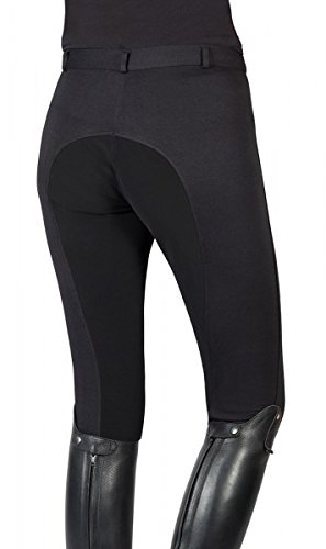 PFIFF 102290 Thea - Pantalones de equitación para Mujer (Piel sintética), Evergreen, Pantalón de equitación Thea, Mujer, Color Negro, tamaño 36