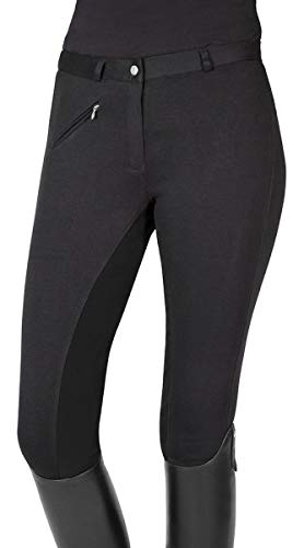 PFIFF 102290 Thea - Pantalones de equitación para Mujer (Piel sintética), Evergreen, Pantalón de equitación Thea, Mujer, Color Negro, tamaño 36