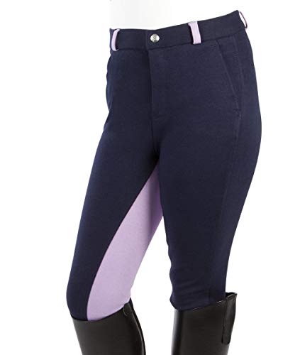 PFIFF Elisa - Pantalones de equitación para niños Azul Blau-Lila Talla:116