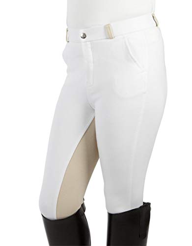 PFIFF Elisa - Pantalones de equitación para niños Blanco weiß-Beige Talla:176