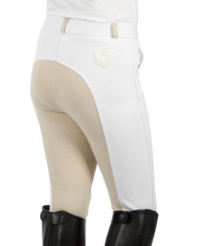 PFIFF Elisa - Pantalones de equitación para niños Blanco weiß-Beige Talla:176