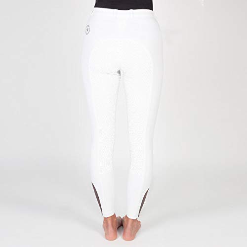 PFIFF Sanja - Pantalones de equitación con Agarre de Silicona para Mujer, Color Blanco, Talla 36