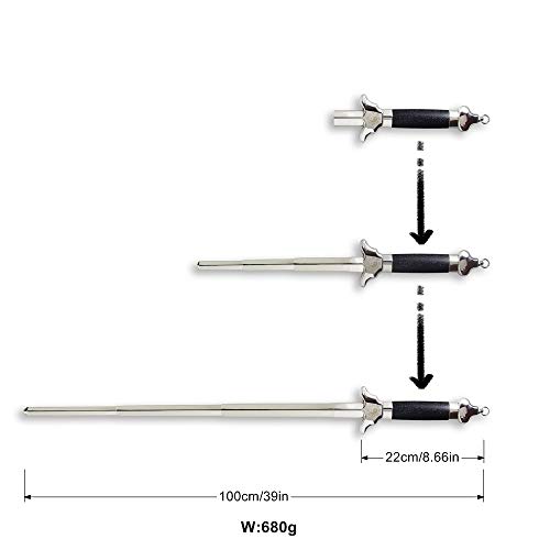 PhysCool Palo de taichi chino extensible premium con borla roja y bolsa de piel sintética (39)