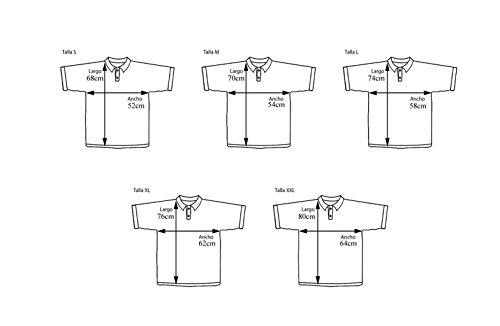 Pi2010 - Polo Hombre Blanco con Bordado Bandera de España en Pecho, Blanco, 100% algodón, Talla XL