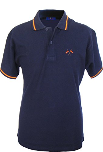Pi2010 - Polo Hombre Marino con Bordado Bandera de España en Pecho, Marino, 100% algodón, Talla XL