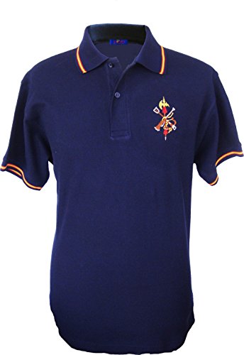 Pi2010 - Polo Legión Española Hombre/Bandera de España en Cuello y magas/Marino/Talla XL