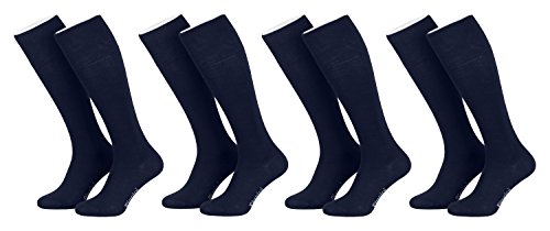 Piarini - 4 pares de calcetines largos para mujer - Azul marino - 39-42