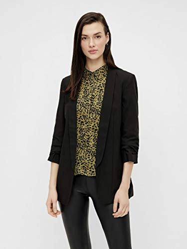 PIECES Pcboss 3/4 Blazer Noos Chaqueta de Traje, Negro (Black Black), 42 (Talla del Fabricante: Large) para Mujer
