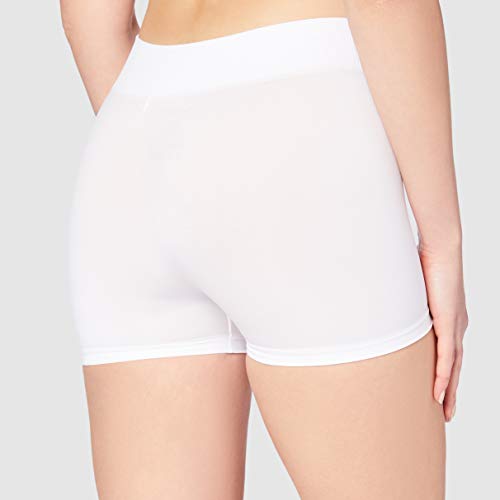 PIECES Pclondon Mini Shorts Noos Culotte, Blanco (Bright White Bright White), 34 (Talla del Fabricante: XS/S) para Mujer
