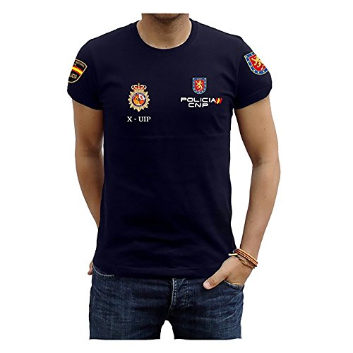 Piel Cabrera Camiseta Policía UIP (Talla S, Negro)