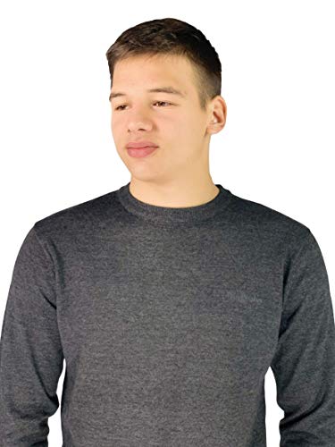 Pierre Cardin Jersei Esencial para Hombre de Punto con Cuello Redondo (Medium, Charcoal Marl)