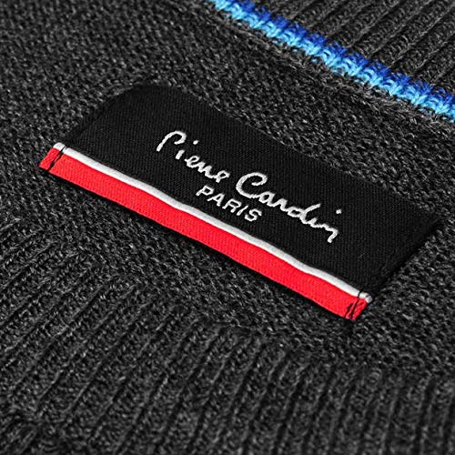 Pierre Cardin Jersei Esencial para Hombre de Punto con Cuello Redondo (Medium, Charcoal Marl)