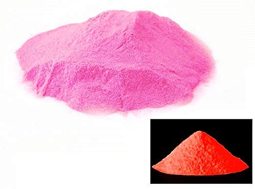Pigmento en polvo fosforescente – Alta calidad – Luminiscente en la oscuridad – Colorantes – Fucsia > Naranja – Color rosa – 100 gramos – Idea de regalo
