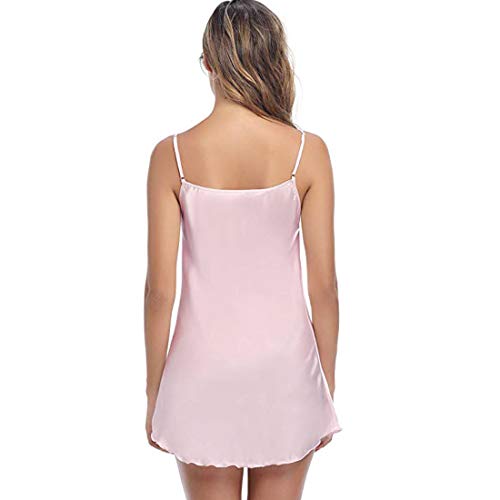 Pijama Mujer Tirantes Satén Sexy Verano Corto Conjunto,Ropa de Dormir Seda Comodo y Suave Lencería de Tirantes