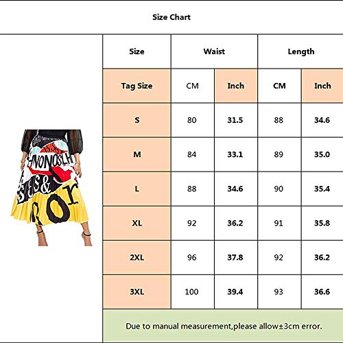 PINKE Falda Plisada con Patrón De Dibujos Animados De Primavera Y Verano, Falda A Juego De Color, Falda Casual, Posando(21,S)