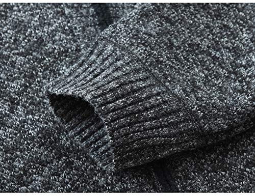 Pinkpum Cardigans para Hombre con Cuello Alto con Cremallera Negro XL