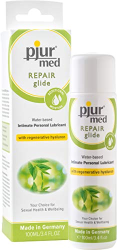 pjur med REPAIR glide - Lubricante sanitario acuoso - El hialurón regenera la piel seca y estresada (100ml)