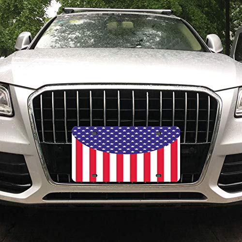 Placa de matrícula de metal de aluminio con diseño de estrellas de la bandera americana, para mujeres, niñas, hombres y niños de 15 x 30 cm