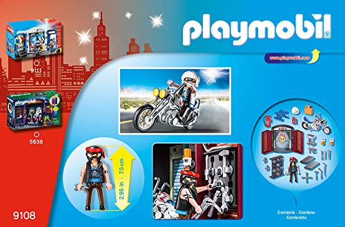 PLAYMOBIL 9108 Stadtleben Bike Shop Play Box - Caja de música, Multicolor