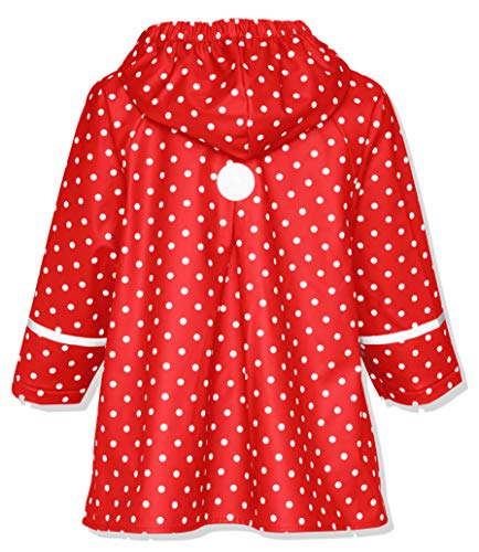 Playshoes - Abrigo impermeable con lunares de manga larga para niña, Rojo, 4 años (104-110 cm)