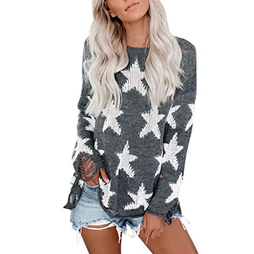 Poacher Jersey Lana Mujer Invierno Camisa Suelta Jersey Mujer otoño Largo Gris Jersey Punto Mujer Invierno Ajustado Jersey Mujer Manga Larga Primavera Jersey Mujer Tallas Grandes Fiesta Estrella
