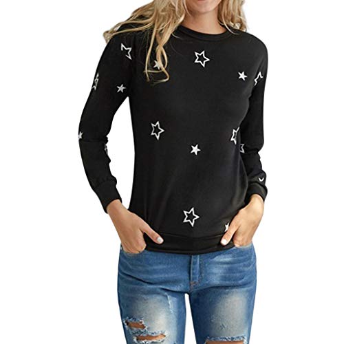 Poachers Jersey Mujer otoño 2019 Jersey Lana Mujer Invierno Colores Abrigos Mujer Invierno Rebajas Desigual Sudaderas Tumblr Adolescentes Chicas Top Bordado de la Estrella de Moda Mujeres Camiseta