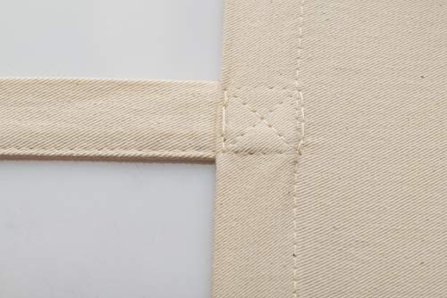 POLHIM-Bolsa Tela 100% Algodón Biodegradable,Lavable,Reutilizable-Asas Largas de 70cm.para Ropa,Manualidades,Alimentos,Verduras,IR de Paseo y Uso Diario.Medidas 38x42cm,Densidad 220gr/m2,Natural