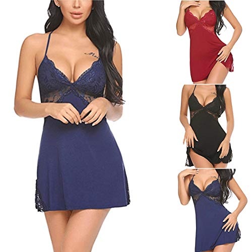 Polly Online Mujeres Sexy Ropa de Dormir Mujeres Sexy Ropa Interior Camisón Babydoll Ropa Interior Traje Correas Ajustables