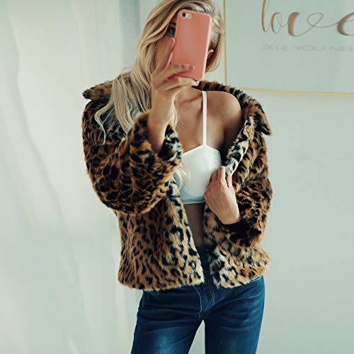 POLP Abrigos mujer Estampado Leopardo Sudadera con Capucha de Invierno de Mujer Calientes Sudadera con Capucha de Jersey de la impresión del Leopardo de Mujer Neck Warmer Chaqueta de Solapa