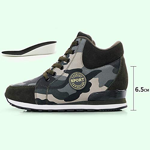 POLP Calzado Zapatos Mujer Cuña Deportivos Zapatillas Running para Mujer Aire Libre Deporte Transpirables Zapatos Gimnasio Correr Sneakers Verde Plataforma Casual Camuflaje 35-42